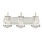 Designers Fountain Darby 24in 3-Light Satin Platinum Industrial Indoor Vanity Light with Clear Seeded Glass Shades 87003-SP - alternate 1